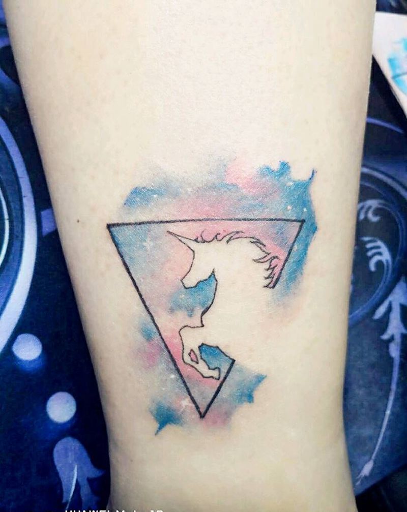 星空独角兽纹身图片