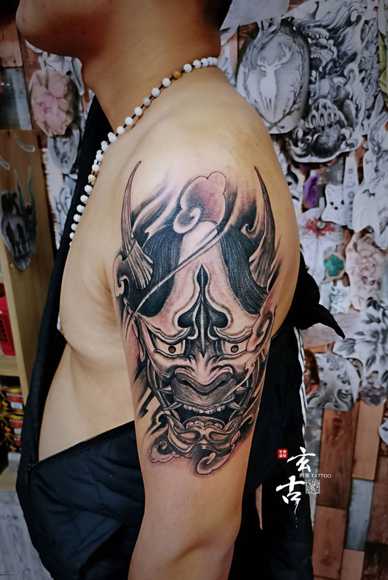 般若纹身图片_手臂新传统纹身图案