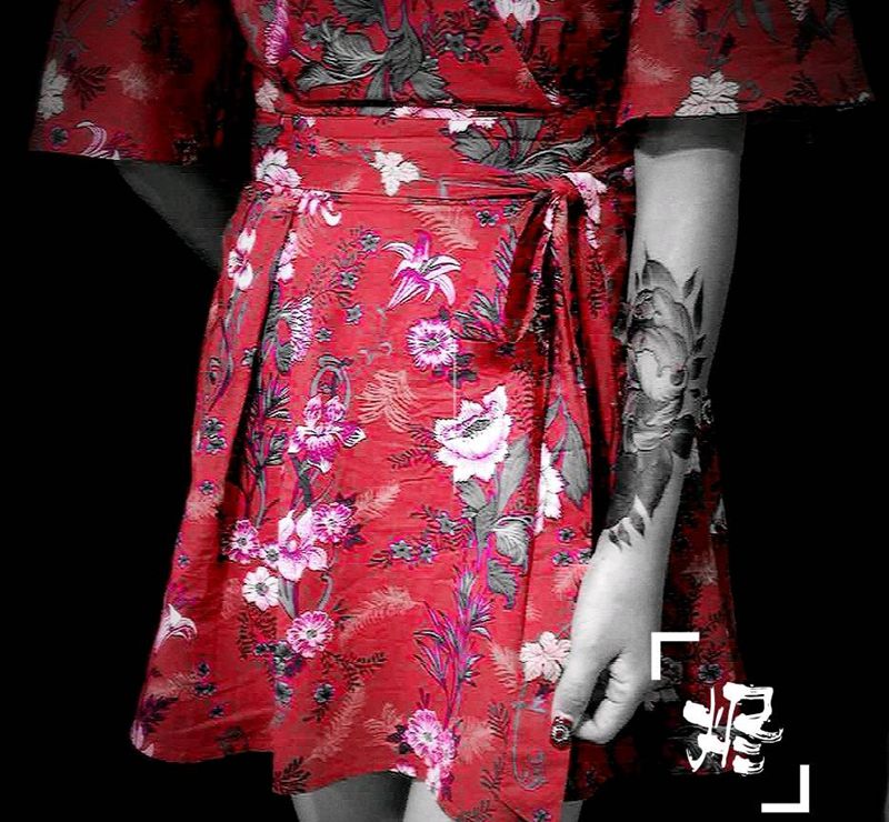 遮盖。花纹身图片