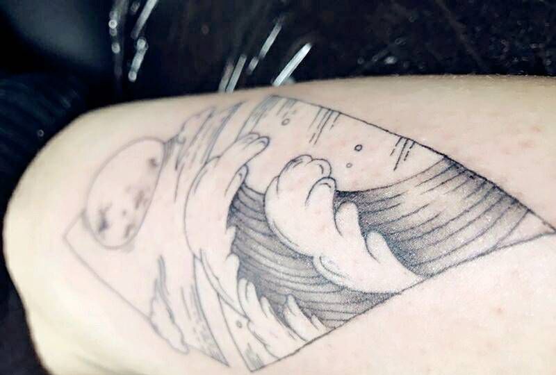 文明字纹身图片_手臂欧美传统成品纹身图案