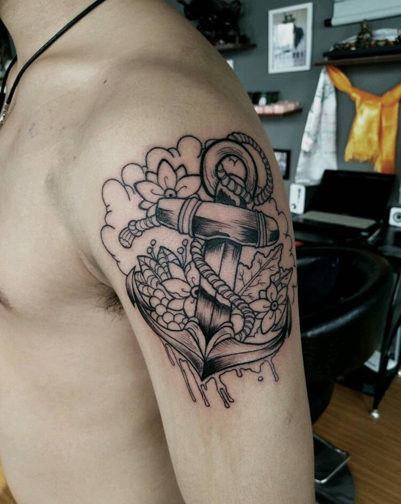 船锚纹身图片_欧美纹身图案