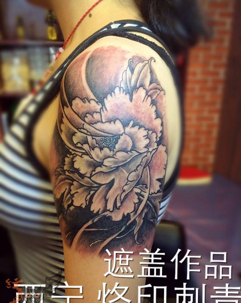 牡丹花纹身图片