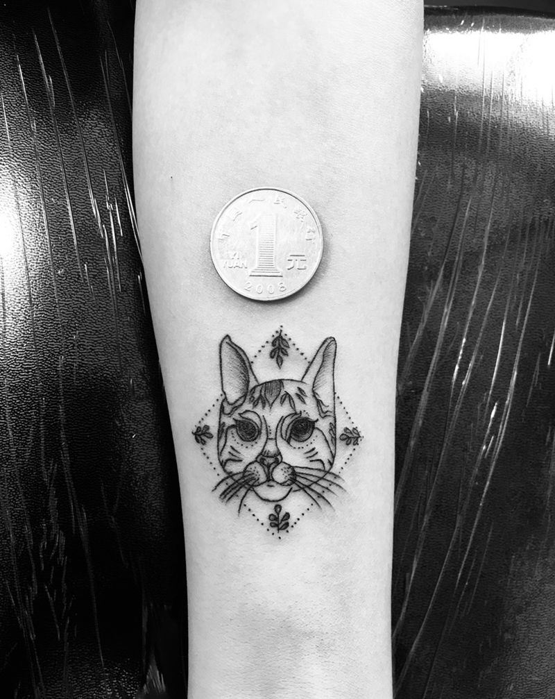 喵纹身图片