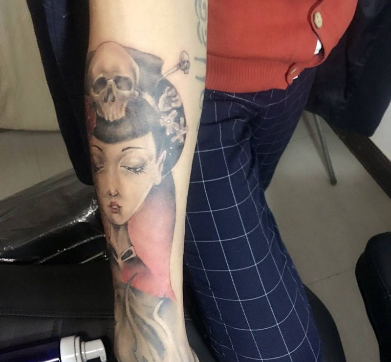 鬼艺姬纹身图片