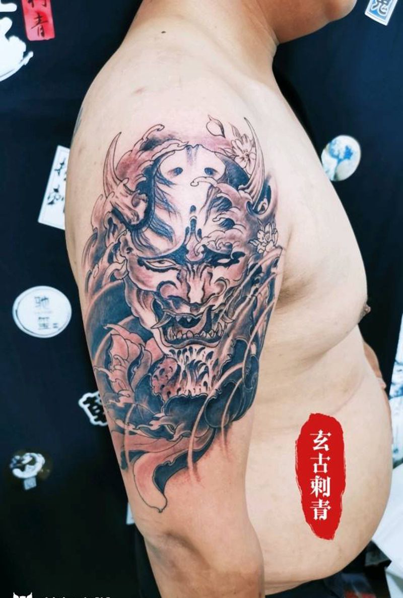 般若纹身图片_手臂新传统纹身图案