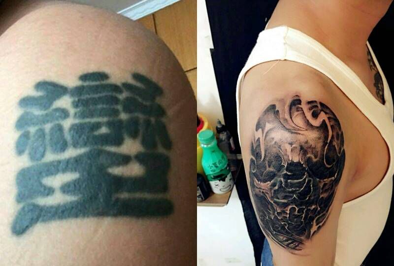 遮盖纹身图片