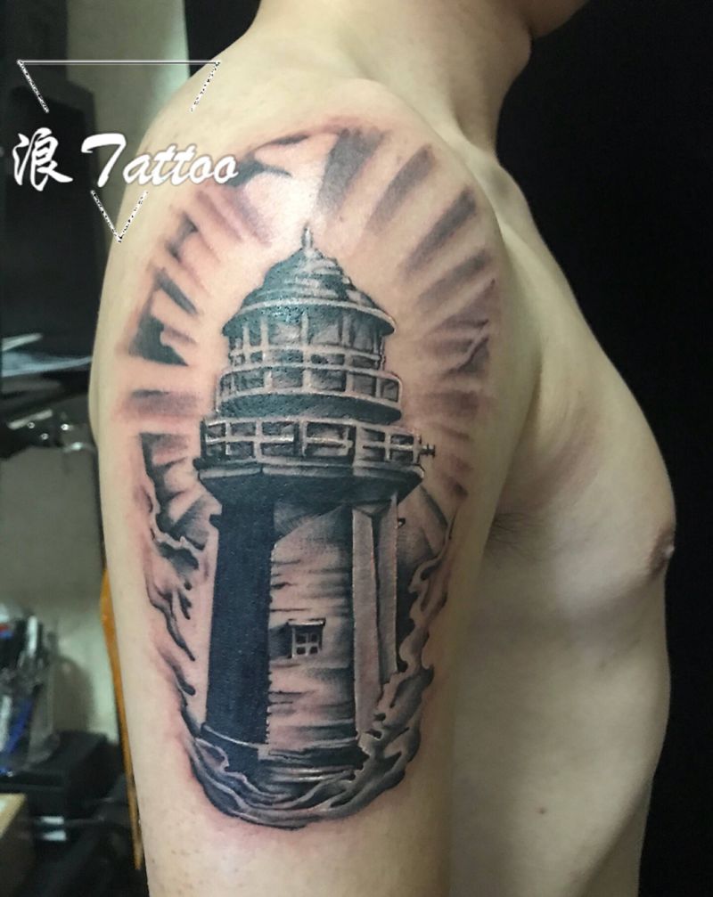 灯塔纹身图片