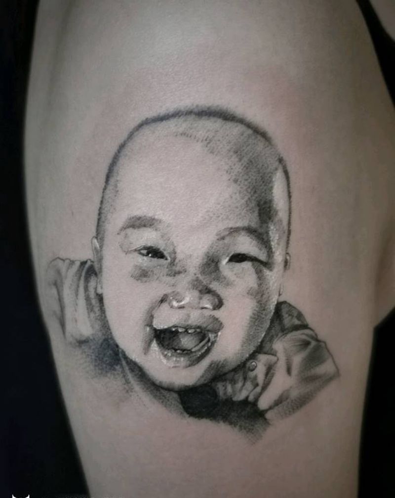 肖像纹身图片_手臂欧美写实纹身图案