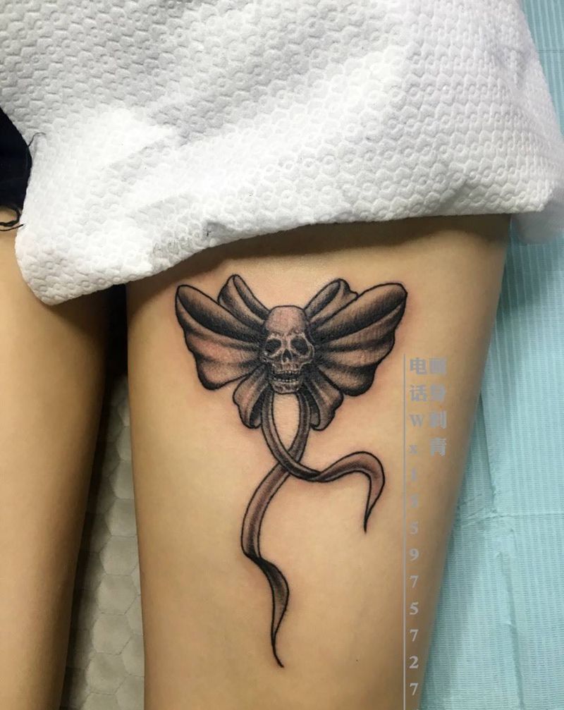 蝴蝶结纹身图片