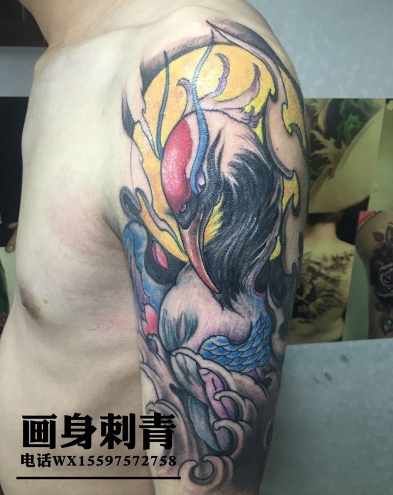 丹顶鹤纹身图片