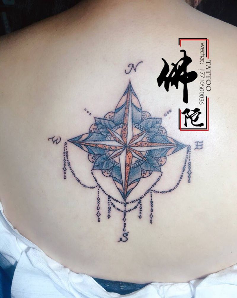 后背小清新纹身图片_成品背部清新几何银川文身 学学习宁夏纹身图案