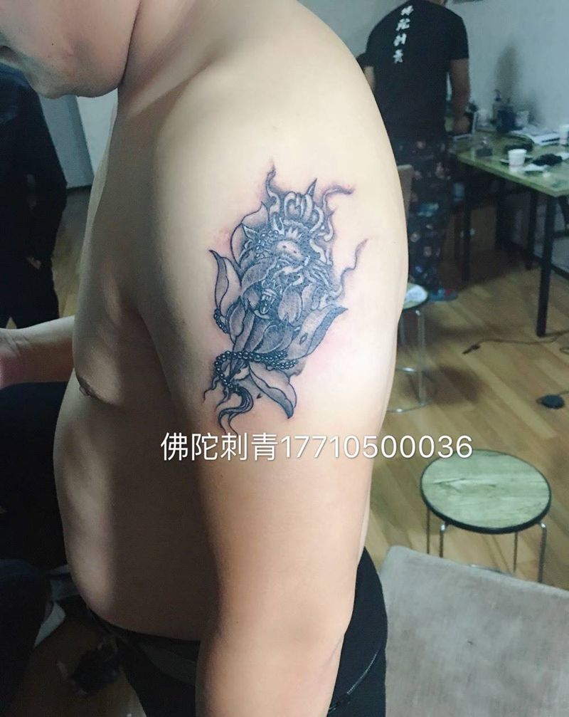 金刚杵纹身图片_成品手稿手臂传统宗教宁夏银川文身 学学习纹身图案