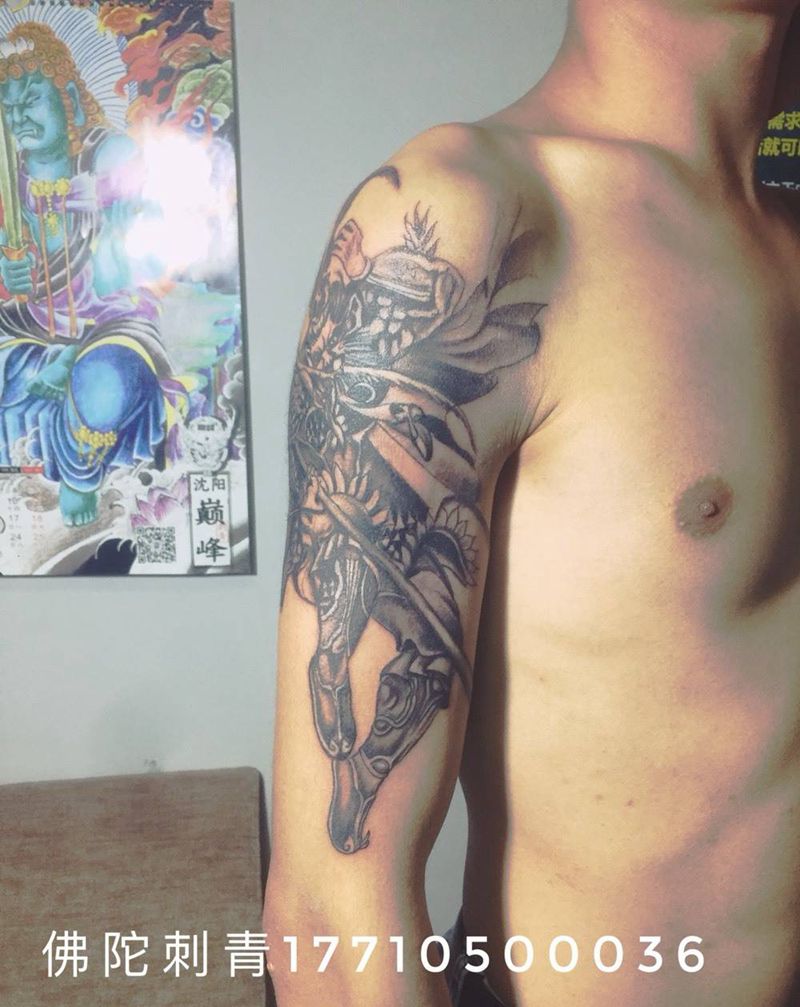 斗战圣佛纹身图片_成品手稿手臂传统人物宁夏银川中国纹身图案