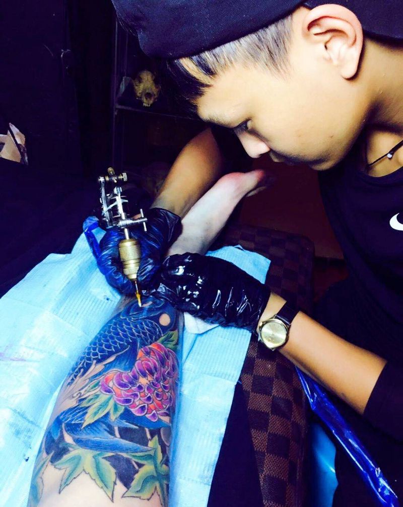 包小腿鲤鱼鬼武纹身图片