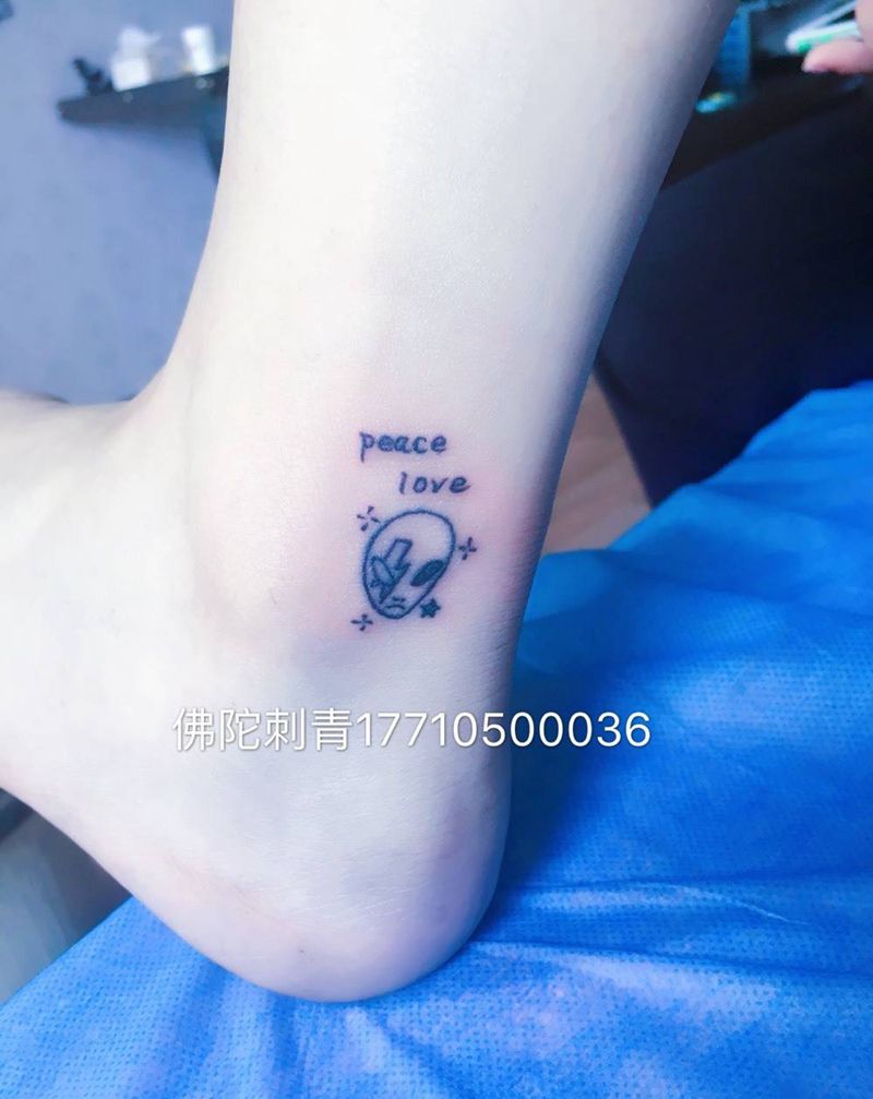 脚踝小清新纹身图片_成品手稿脚部清新字符宁夏银川文身 纹身图案