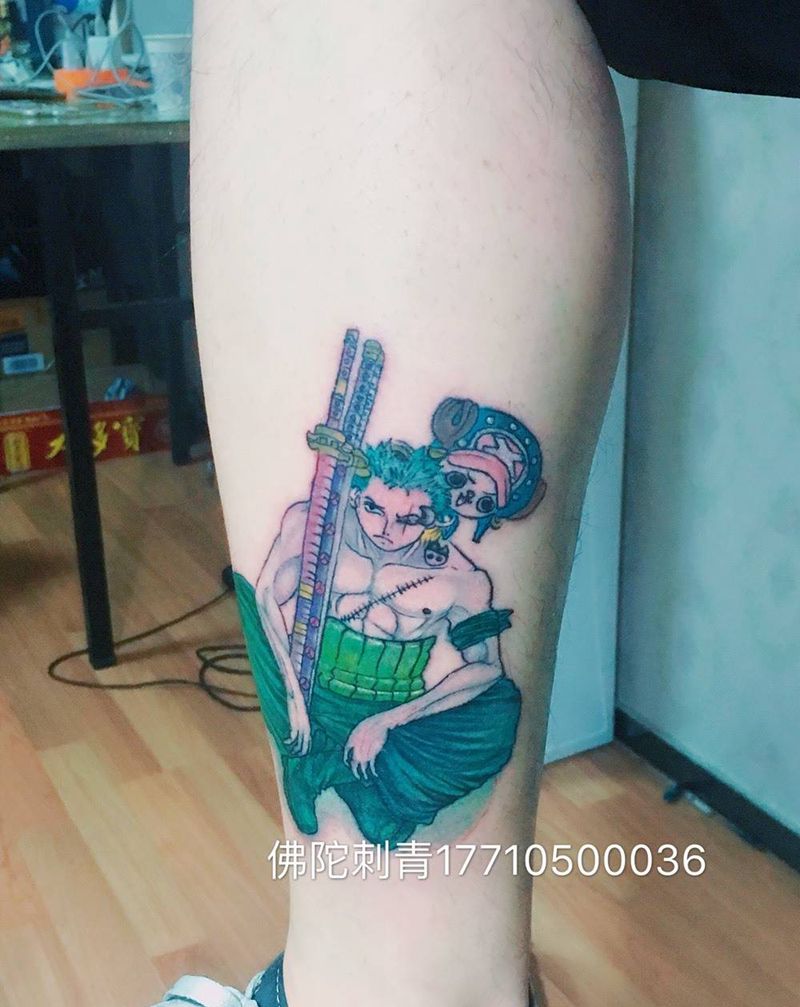 动画人物纹身图片_成品手稿腿部清新人物宁夏银川文身 学学习纹身图案