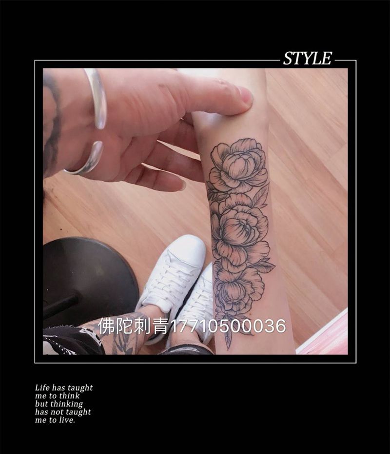 素花纹身图片_成品手稿手臂清新动物银川文身 宁夏学学习纹身图案