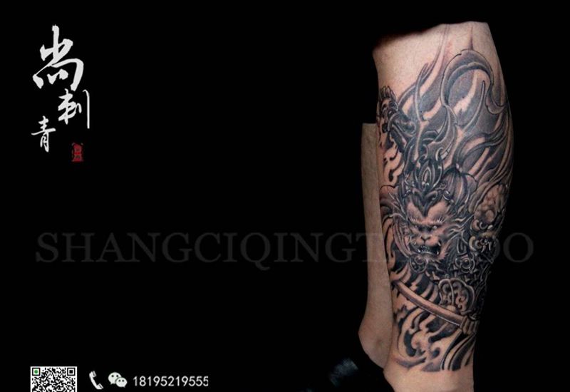 凶悍的猴子纹身图片