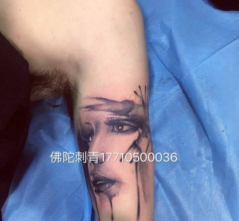 肖像纹身图片_成品手稿手臂写实肖像人物银川 宁夏纹身图案