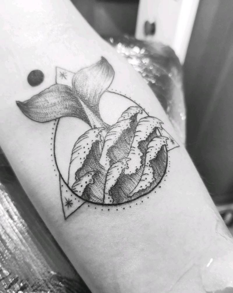 小清新纹身图片_手臂点刺几何纹身图案