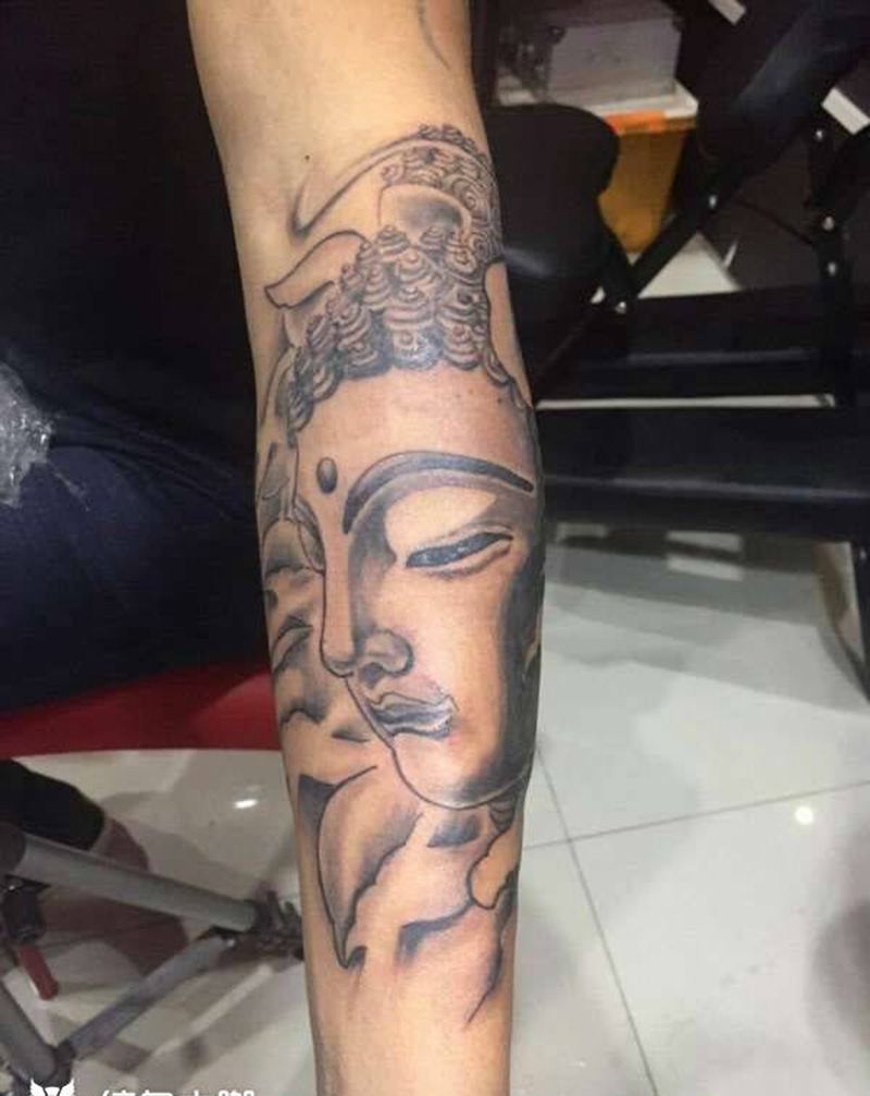 佛头纹身图片_成品手稿手臂传统人物静物鬼神银川 宁夏纹身图案