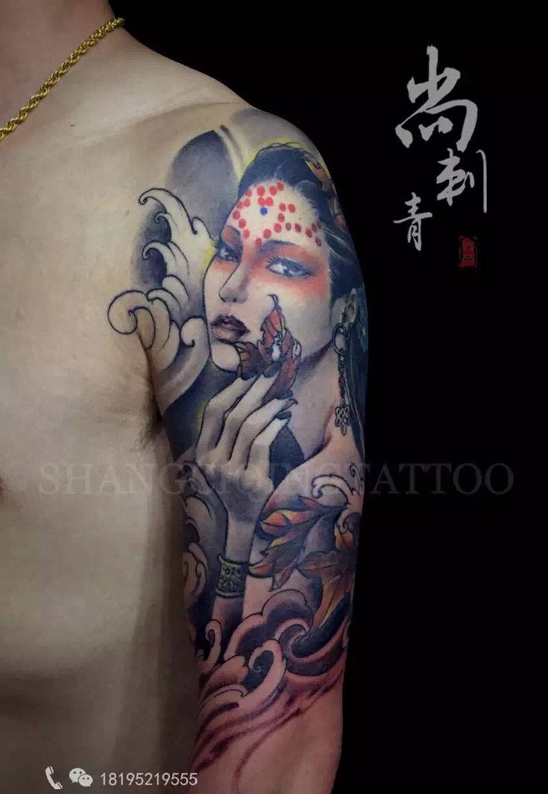 大臂覆盖作品纹身图片