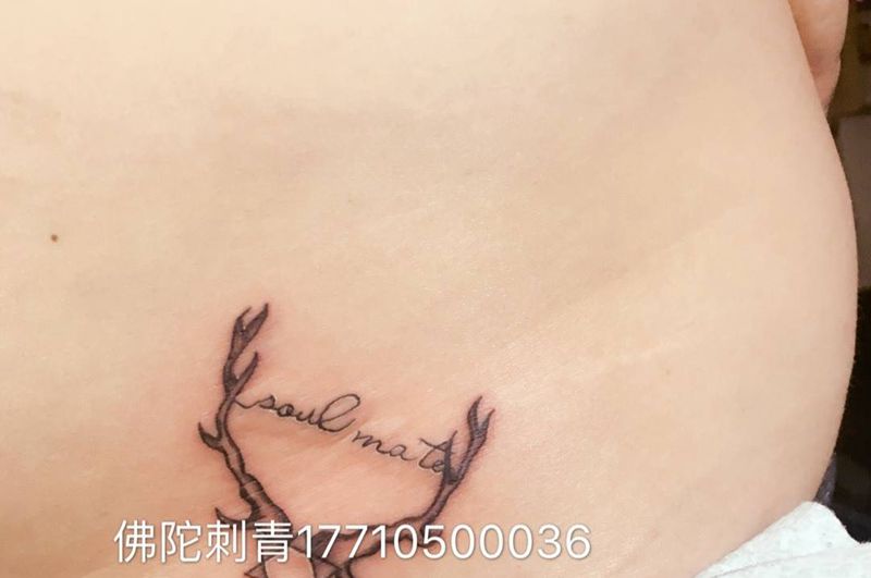 小清新纹身图片_成品手稿腹部清新字符几何宁夏银川文身 学纹身图案