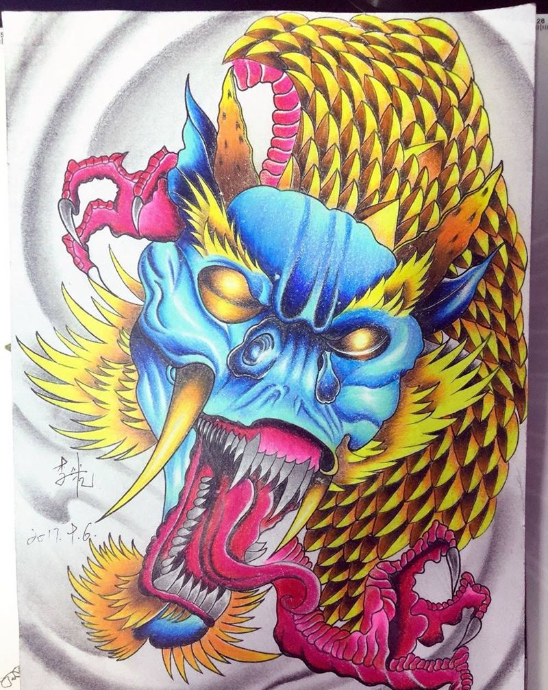 异形龙纹身图片