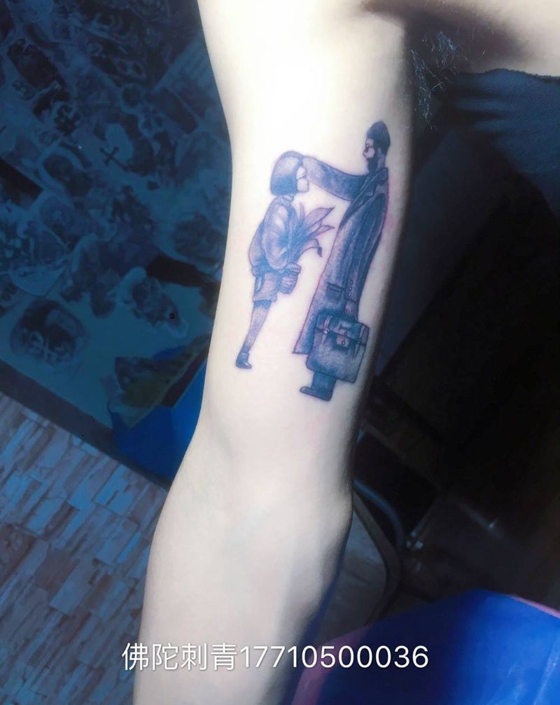 这杀手不太冷纹身图片_成品手稿手臂清新人物银川中国纹身图案