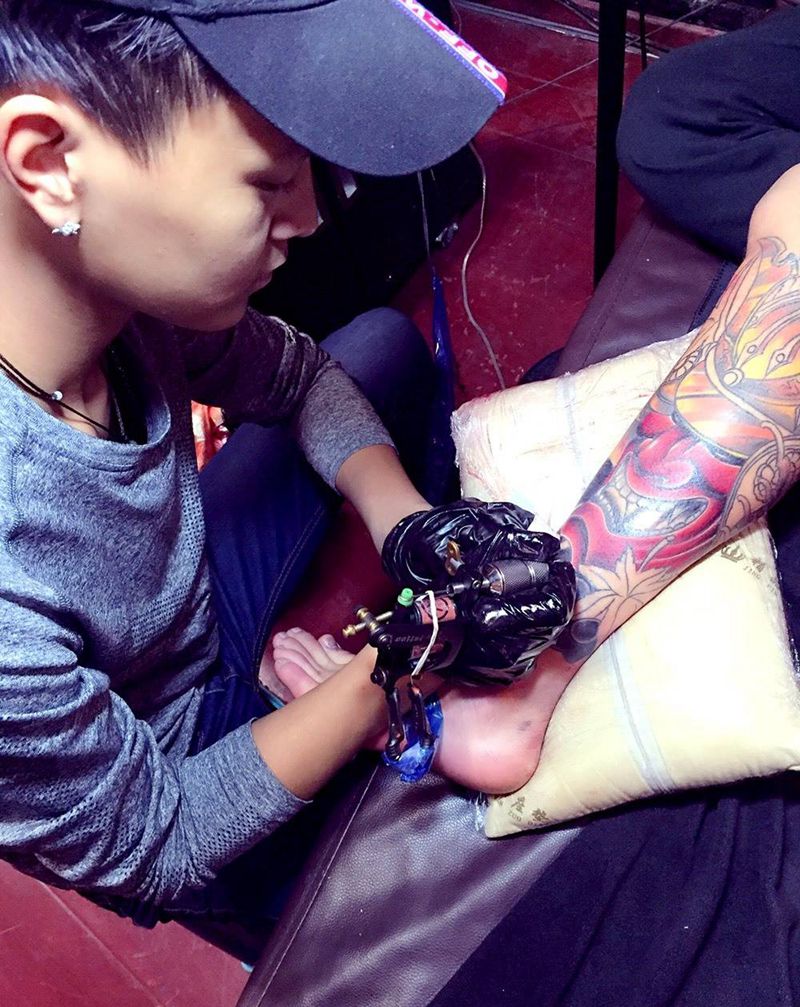 鬼武士纹身图片