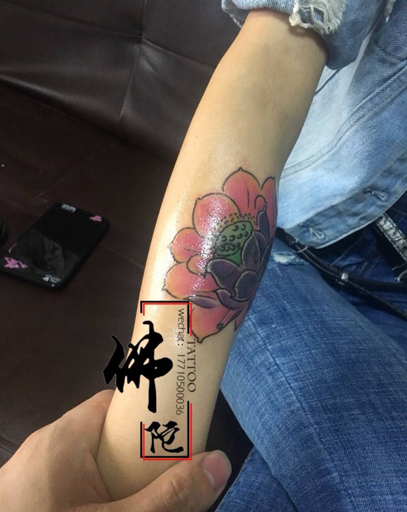 遮盖纹身图片_成品手臂清新传统植物宁夏银川文身 学学习纹身图案