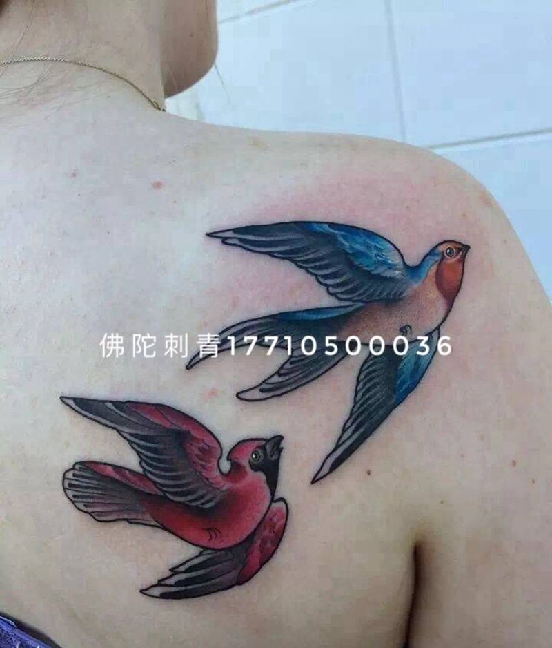 情人节福利纹身图片_银川 宁夏佛陀刺青情侣清新纹身图案