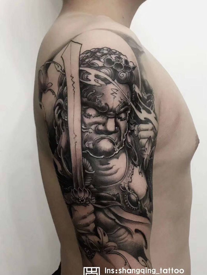 不动明王纹身图片