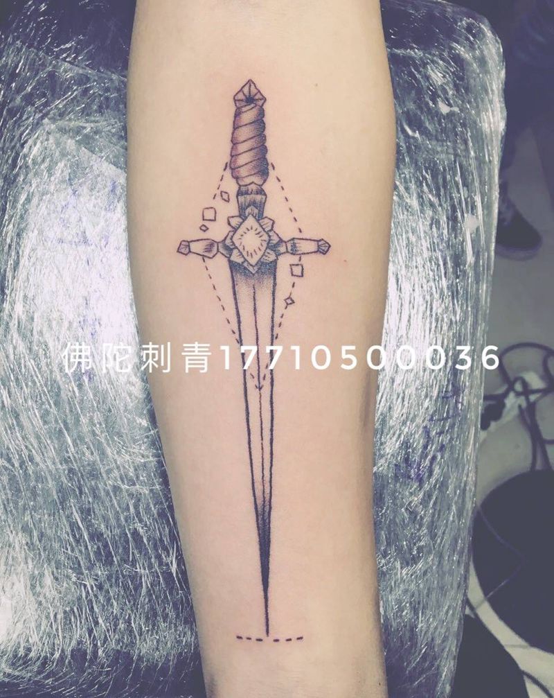 old school纹身图片_成品手稿手臂清新宁夏银川佛陀刺青几何纹身图案