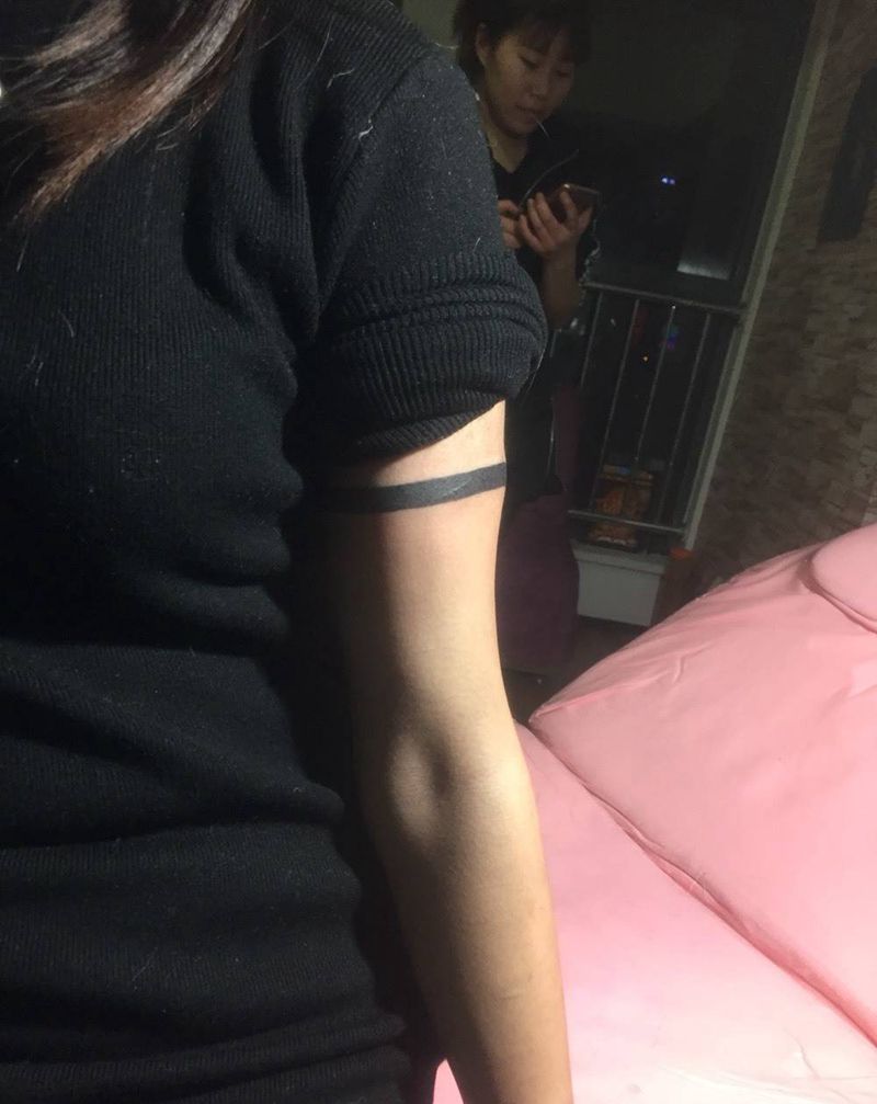 臂环纹身图片_成品手稿手臂清新几何银川 宁夏佛陀刺青纹身图案