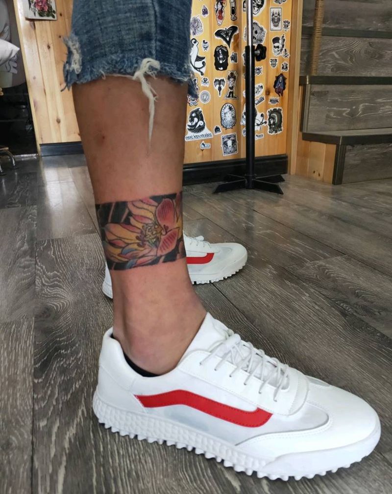 腿环纹身图片_腿部纹身图案