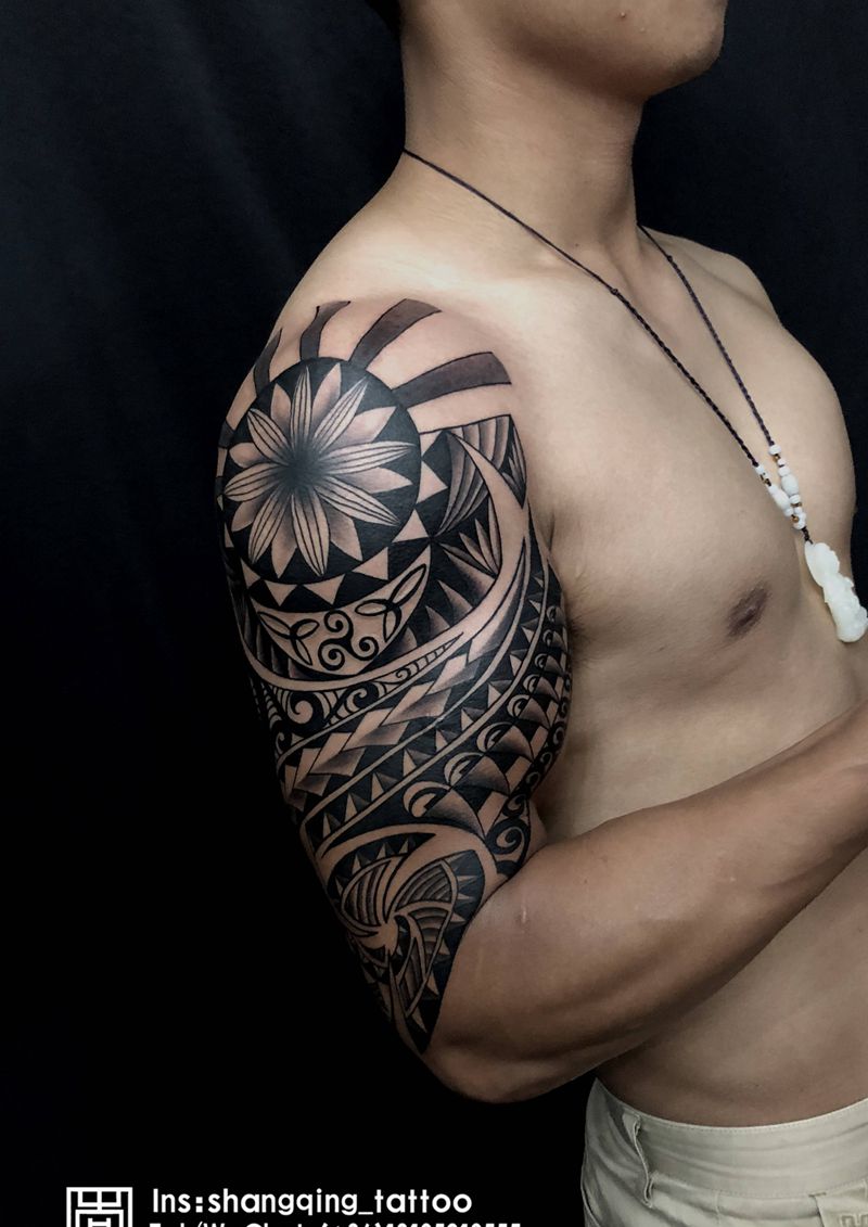 毛利图腾纹身图片_手臂图腾纹身图案