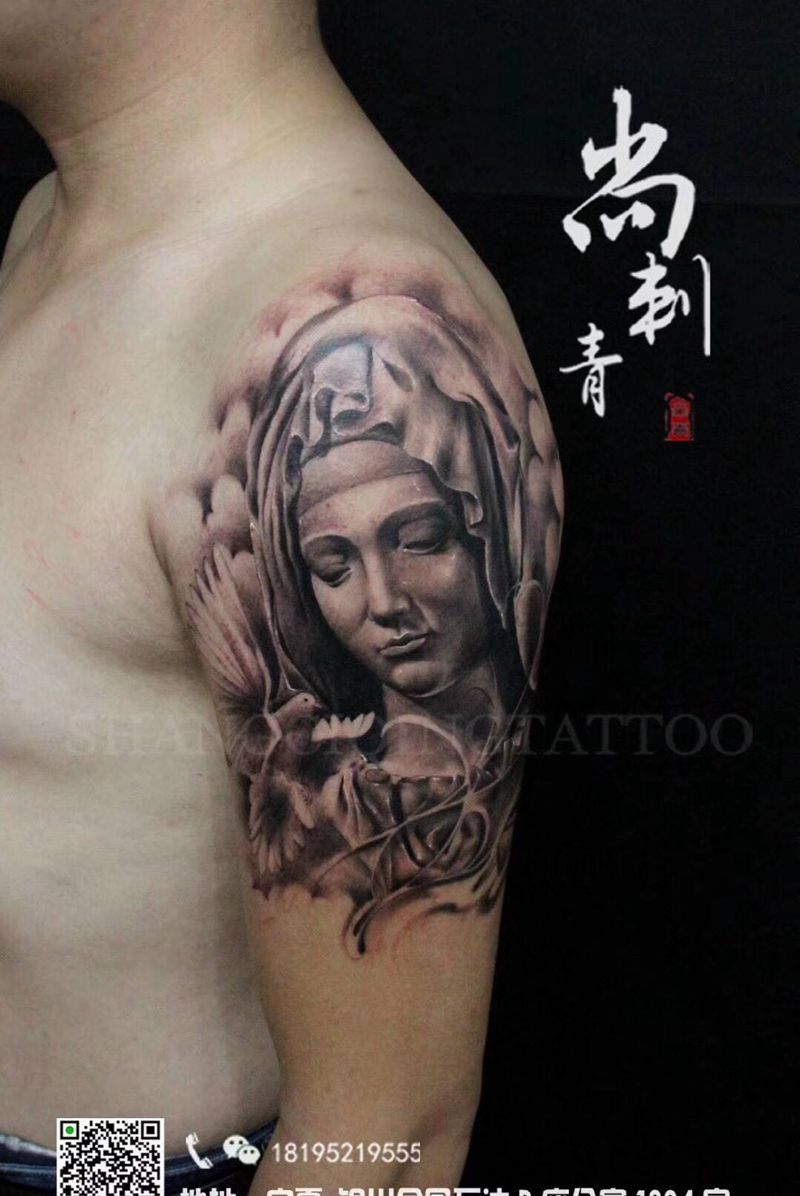 圣母玛利亚纹身图片