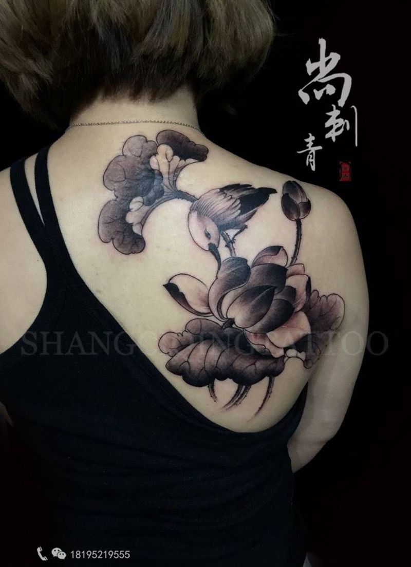 《荷》纹身图片