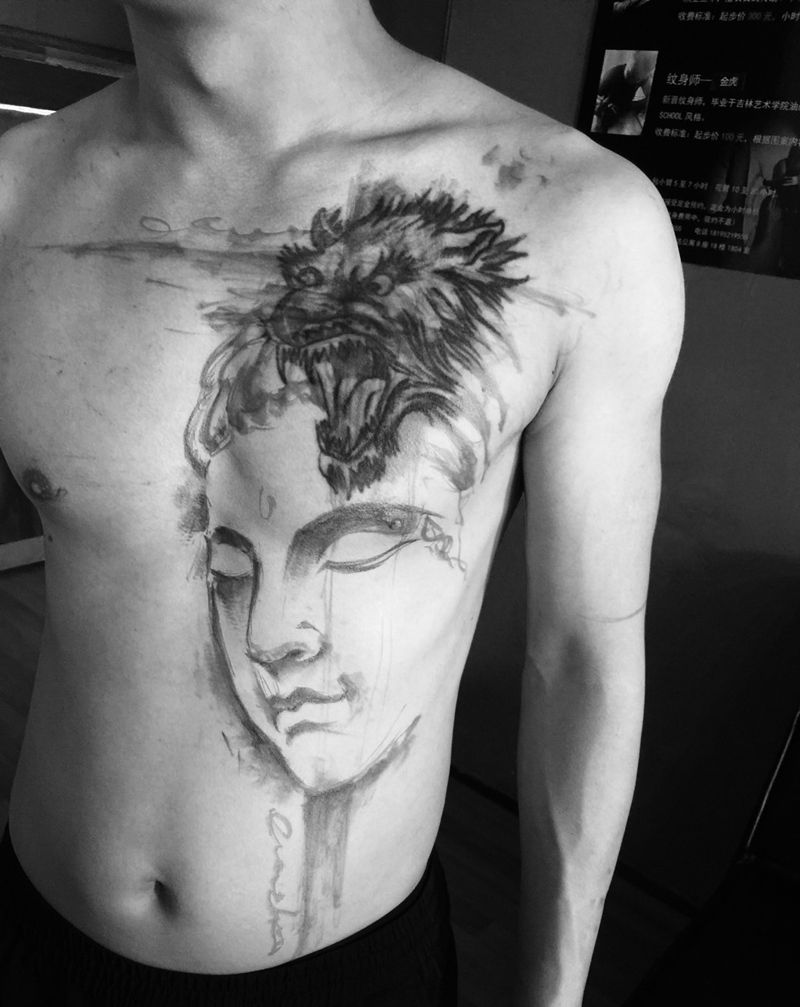 遮盖草图纹身图片