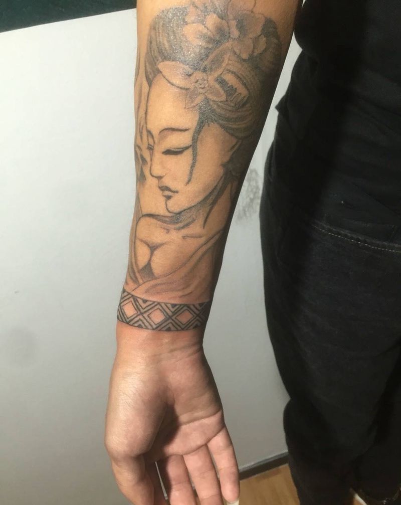 恢复好的艺妓纹身图片