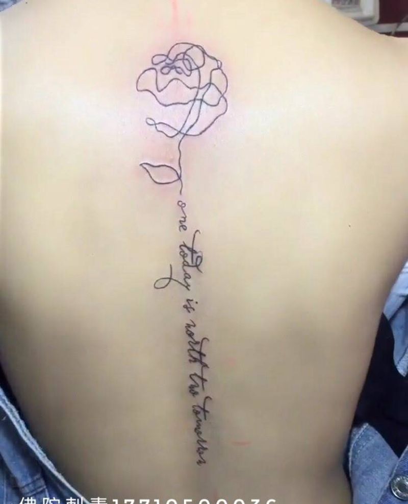 乱线条纹身图片_成品手稿背部清新几何字符银川宁夏中国纹身图案