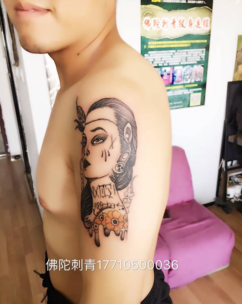 欧美纹身图片_成品手稿手臂欧美人物宁夏银川文身 纹身图案