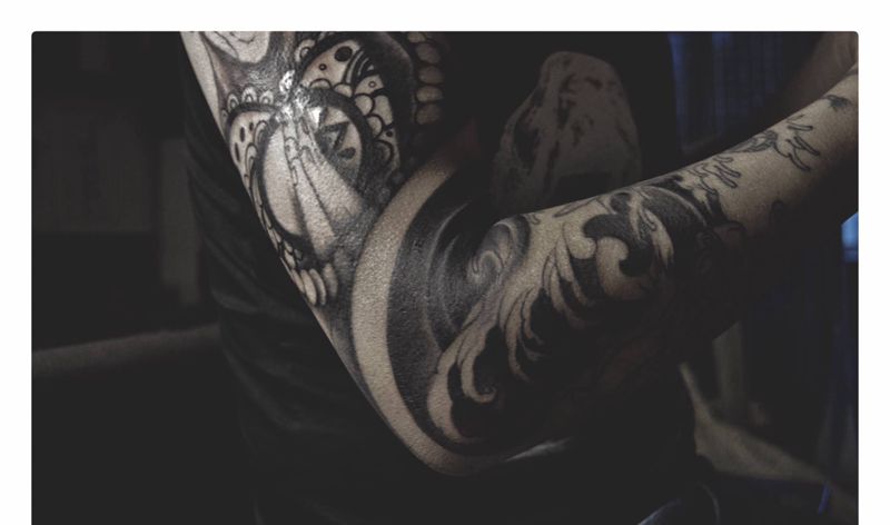 未完成纹身图片_手臂老传统纹身图案