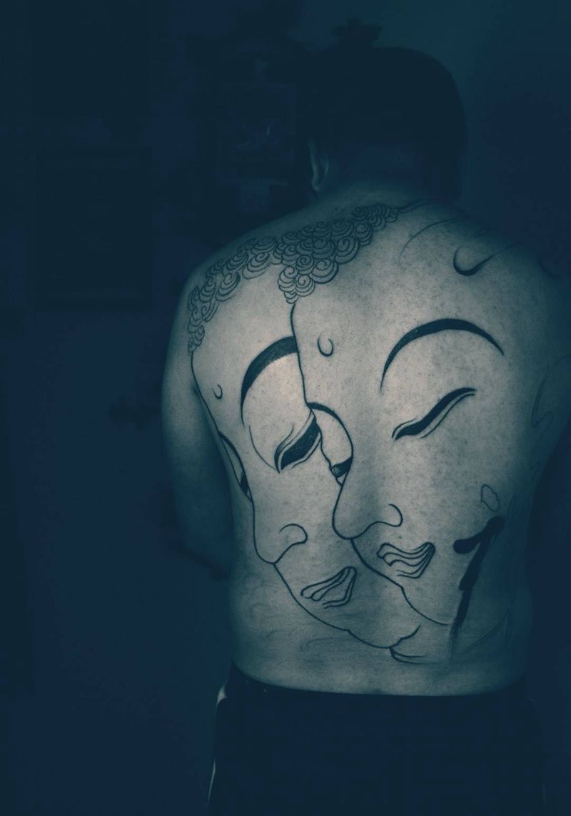 满背百分之15纹身图片