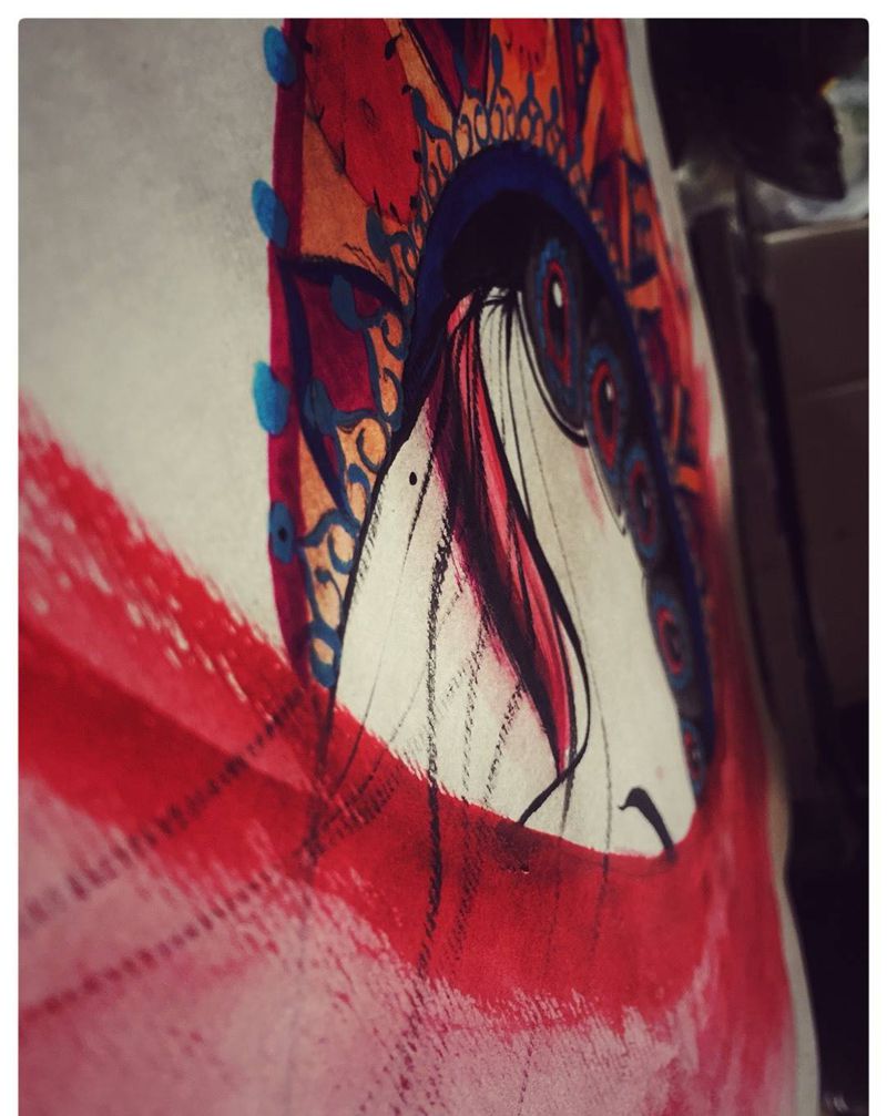 百分之四十纹身图片_背部手臂水彩纹身图案