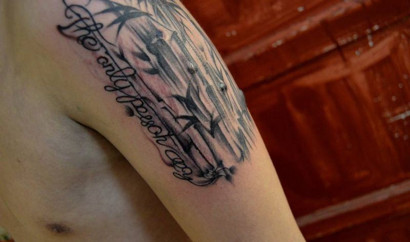 疤痕遮盖纹身图片_手稿手臂传统字符植物纹身图案