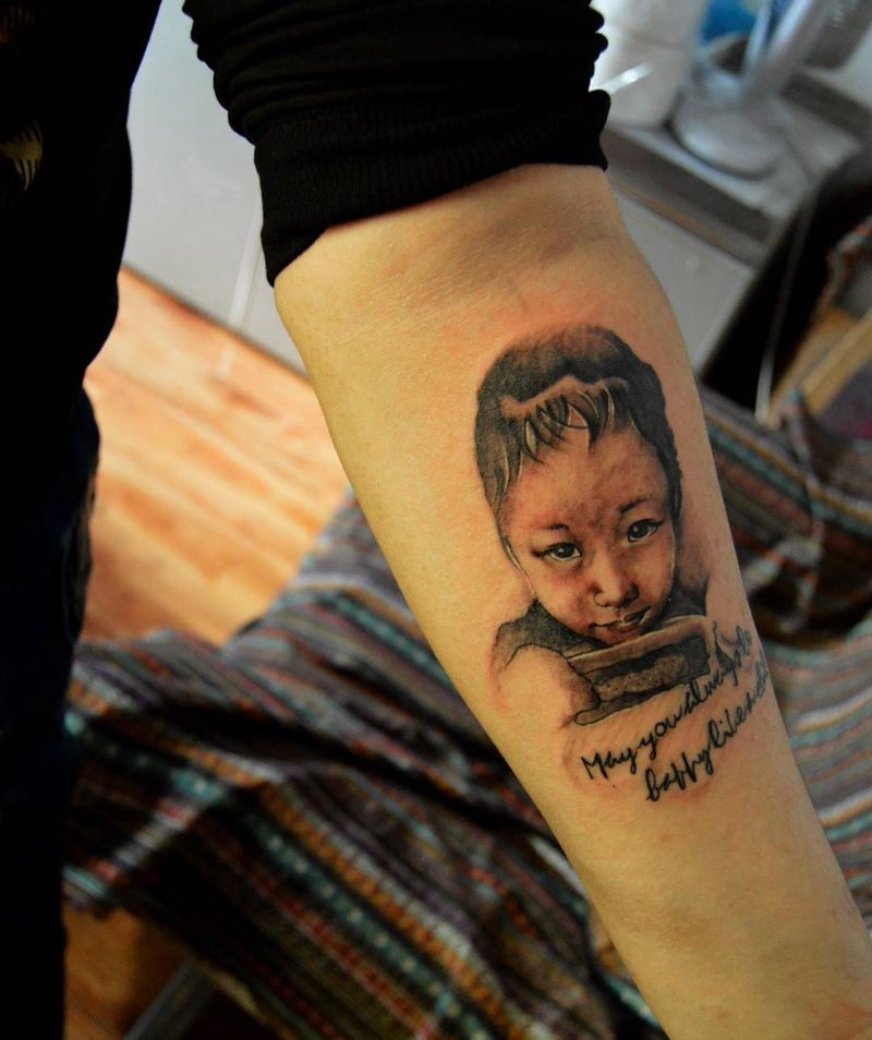 肖像未完成纹身图片