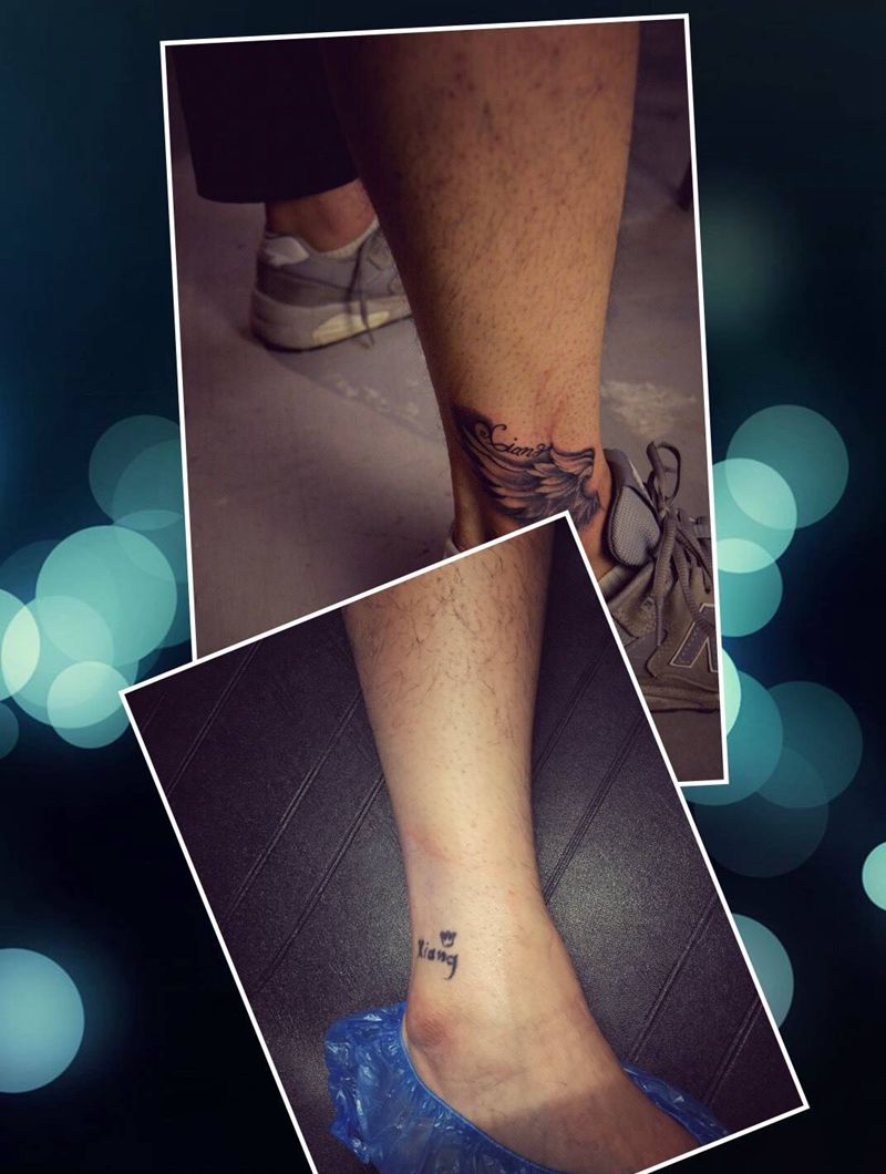 字母遮盖纹身图片