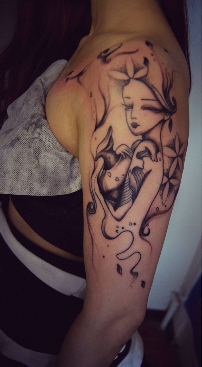 插画-完成纹身图片